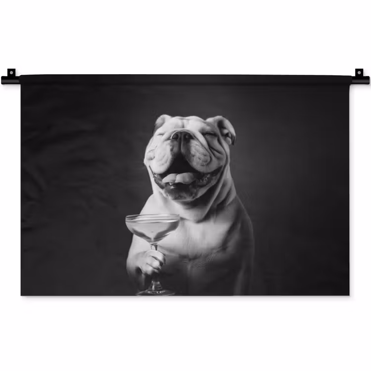 Wandkleed - Buldog - Hond - Glas — 1