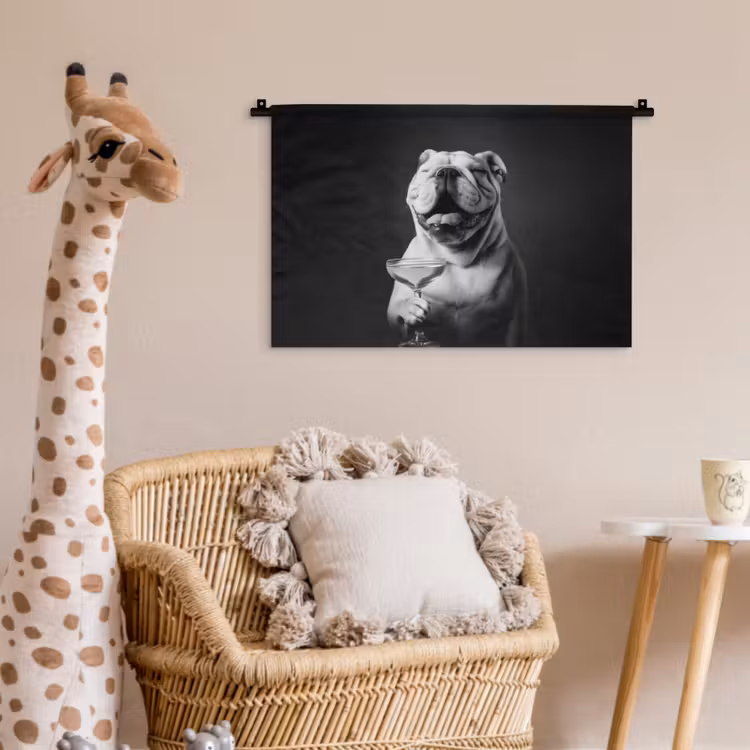 Wandkleed - Buldog - Hond - Glas — 5