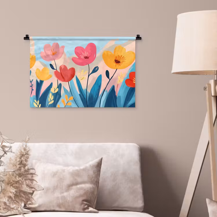 Wandkleed - Illustratie - Bloemen - Kleurrijk — 2