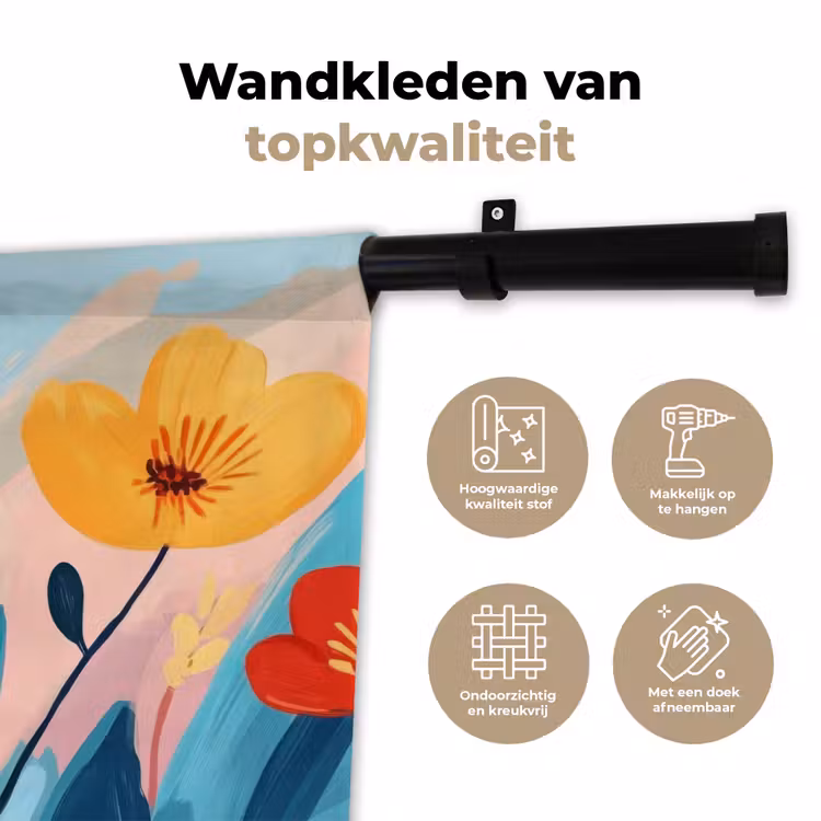 Wandkleed - Illustratie - Bloemen - Kleurrijk — 3