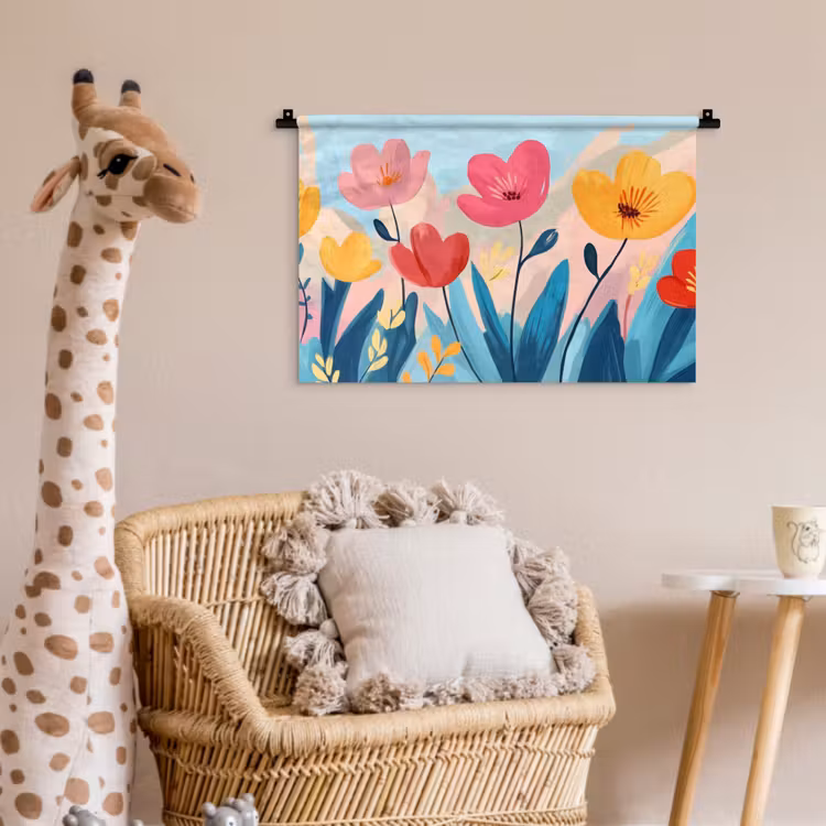 Wandkleed - Illustratie - Bloemen - Kleurrijk — 5