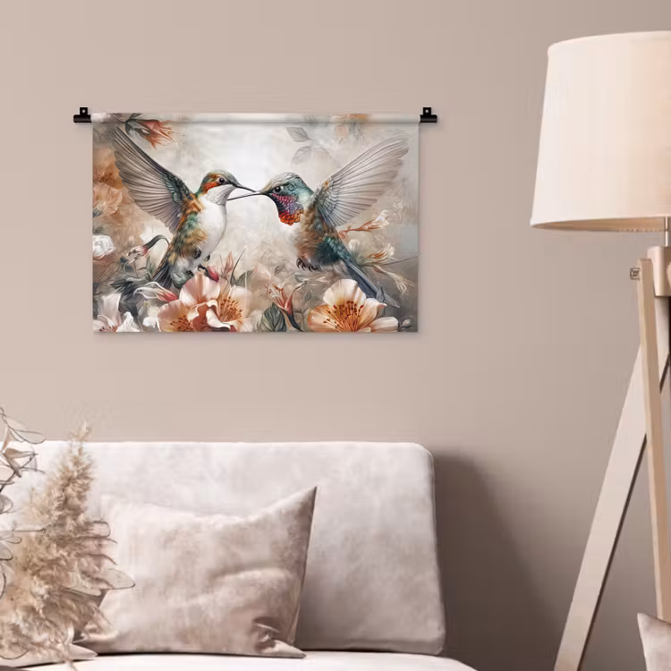 Wandkleed - Kolibrie - Vogels - Bloemen - Natuur — 2