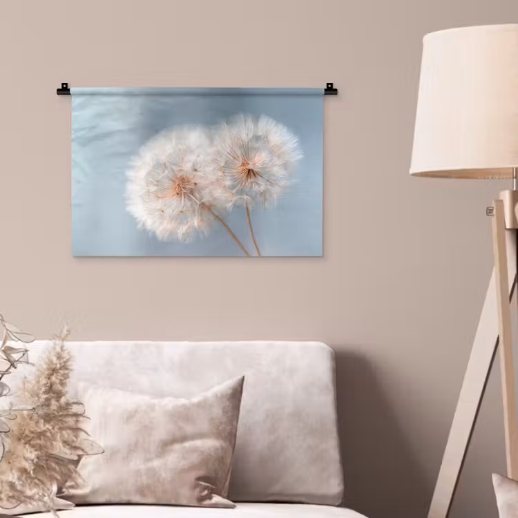 Wandkleed - Paardenbloemen - Pluisjes - Wit — 2