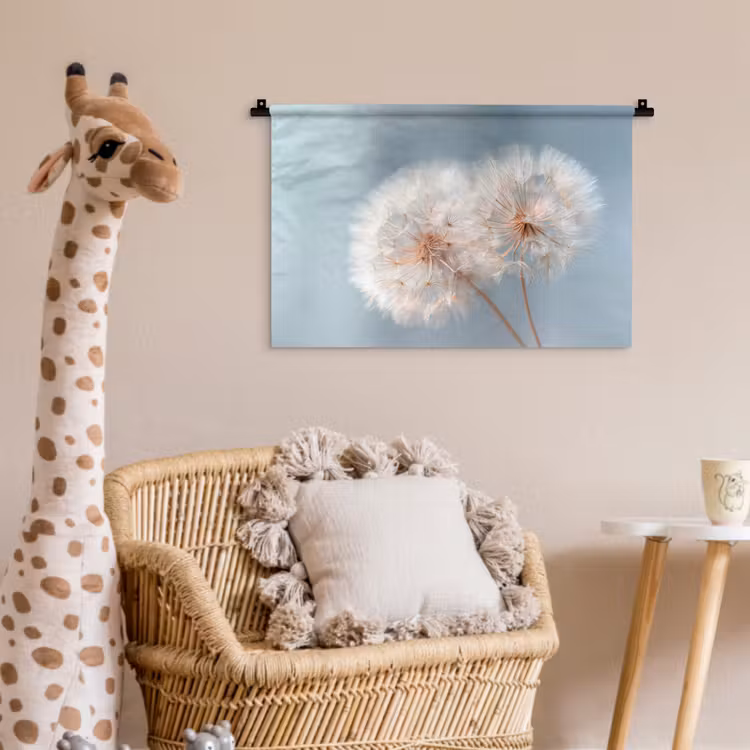 Wandkleed - Paardenbloemen - Pluisjes - Wit — 5