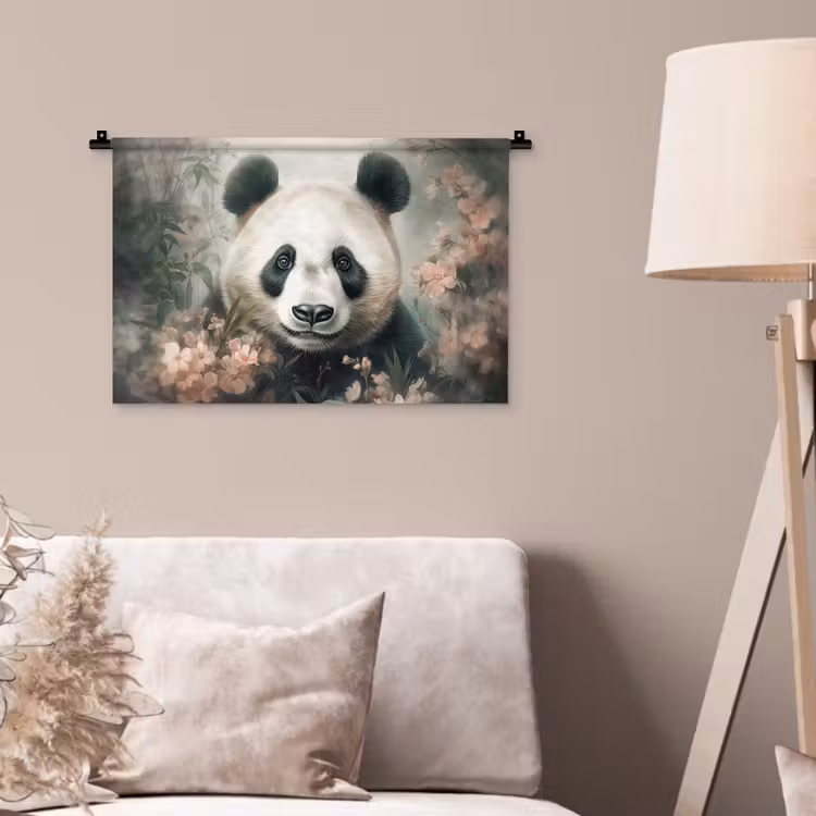 Wandkleed - Panda - Dieren - Bloemen - Planten — 2