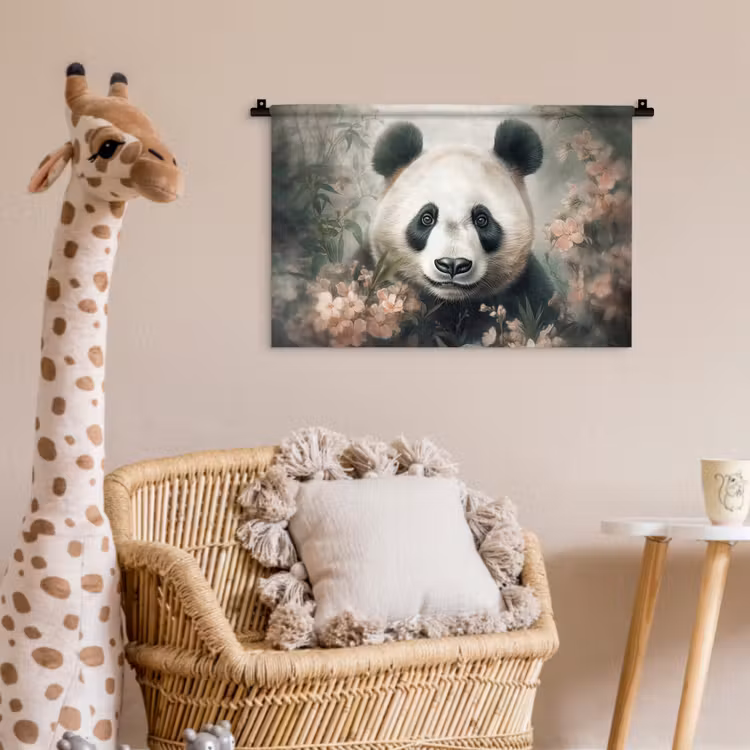 Wandkleed - Panda - Dieren - Bloemen - Planten — 5