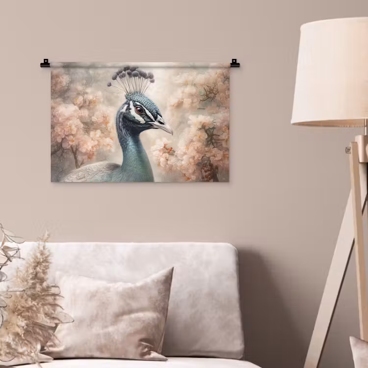 Wandkleed - Pauw - Vogels - Bloemen - Boom - Botanisch — 2