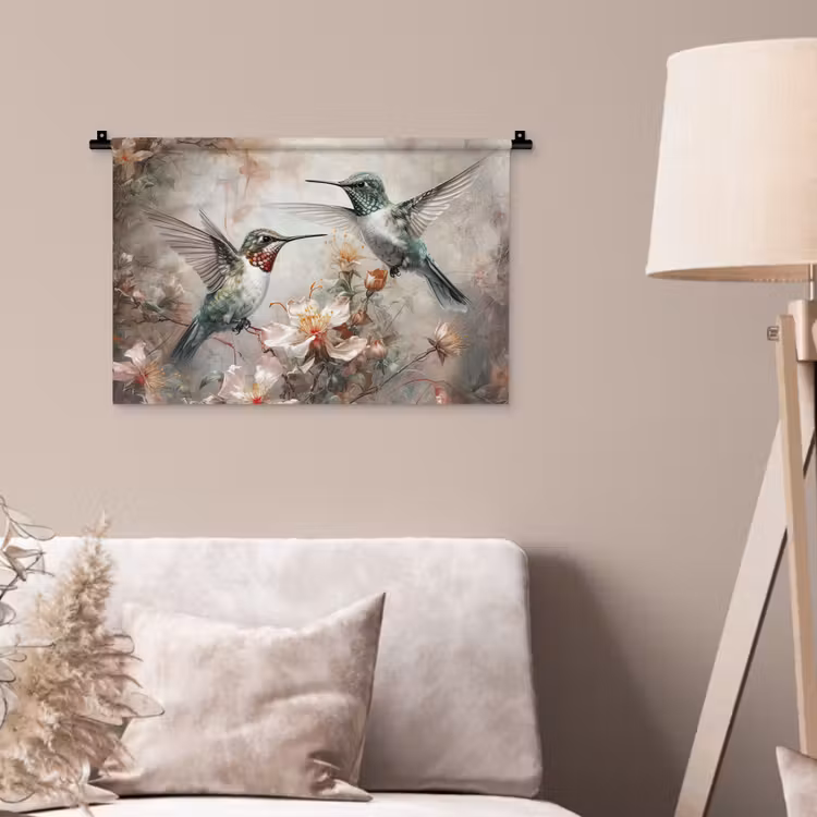 Wandkleed - Kolibrie - Vogels - Bloemen - Planten — 2