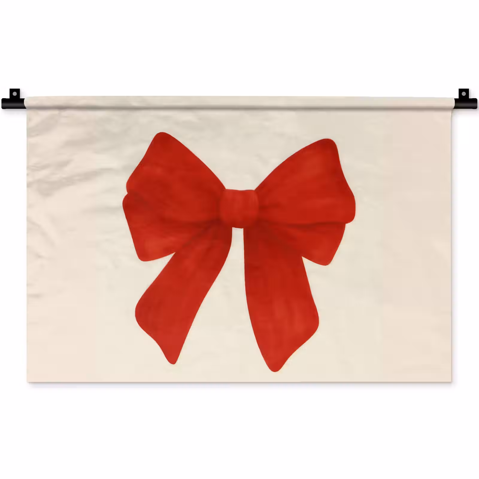Wandkleed - Strik - Symmetrisch - Rood - Lint — 1