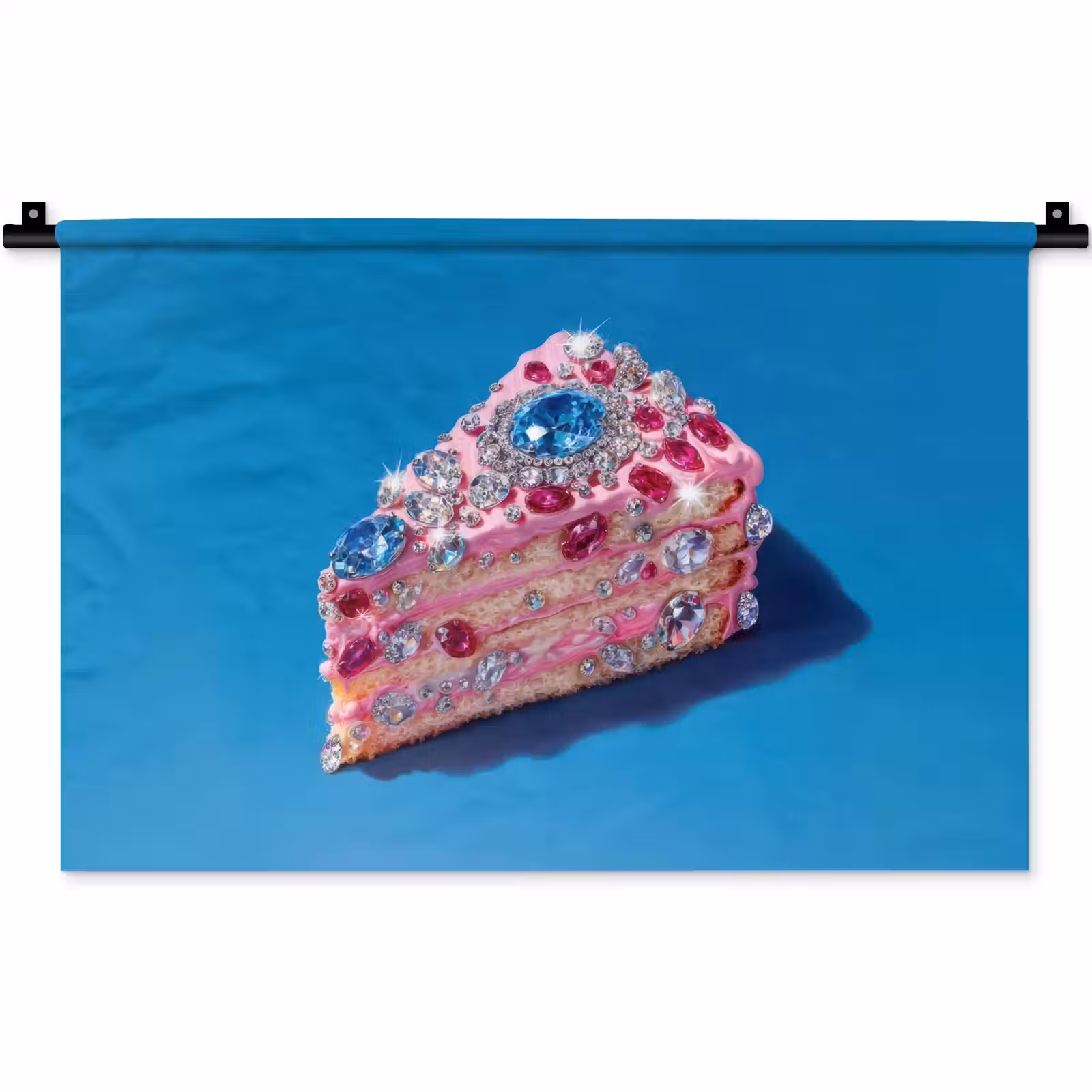Wandkleed - Taart - Edelstenen - Glitters - Roze — 1
