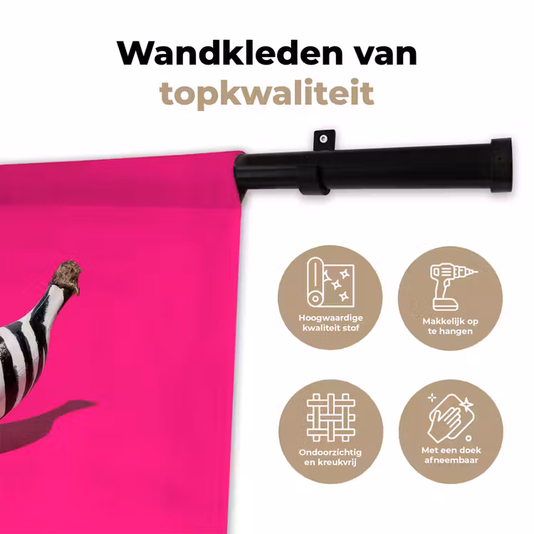 Wandkleed - Banaan - Zebraprint - Roze — 3