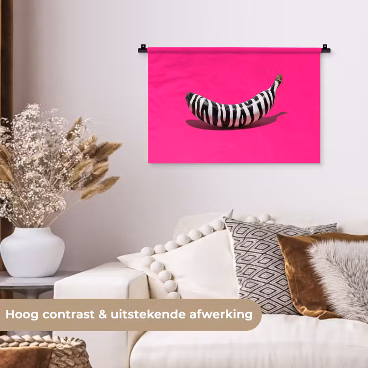 Wandkleed - Banaan - Zebraprint - Roze — 4