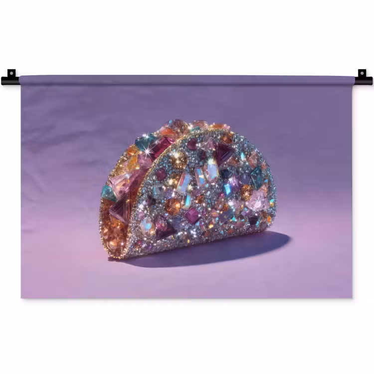 Wandkleed - Edelstenen - Glitters - Paars - Kleurrijk — 1