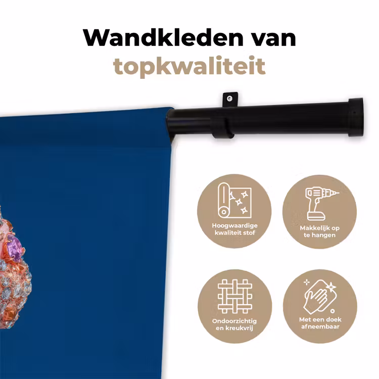 Wandkleed - Ijsje - Hoorntje - Steentjes - Blauw — 3