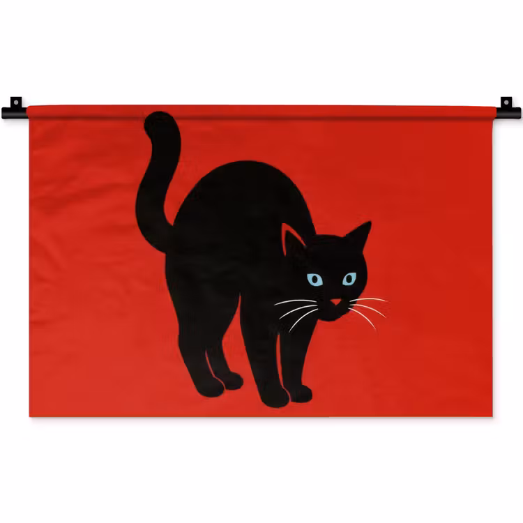 Wandkleed - Kat - Zwart - Staart — 1