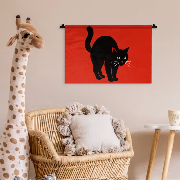 Wandkleed - Kat - Zwart - Staart — 5