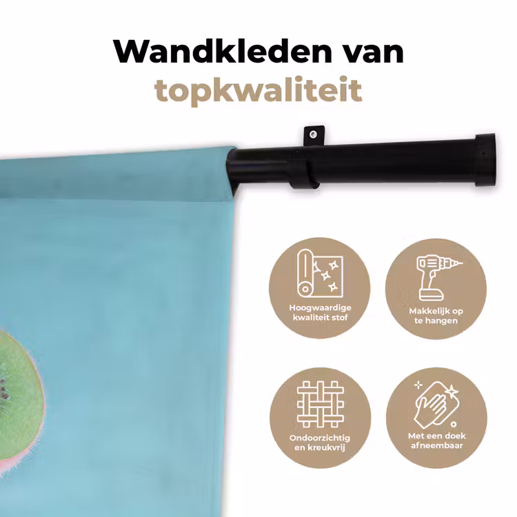 Wandkleed - Kiwi - Blauw - Surrealistisch — 3