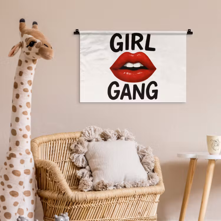 Wandkleed - Lip - Girl - Rood - Letters — 5
