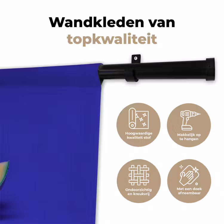 Wandkleed - Meloen - Blauw - Oranje - Kunstzinnig — 3