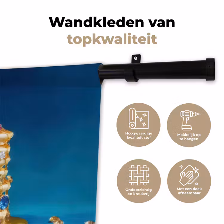 Wandkleed - Pannenkoeken - Steentjes - Glitter - Slagroom — 3
