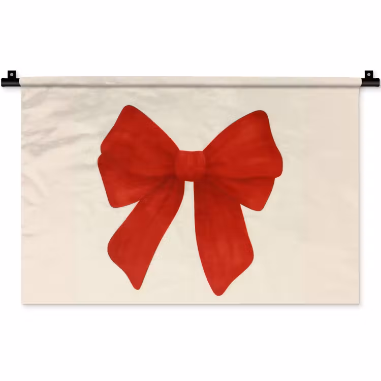 Wandkleed - Strik - Symmetrisch - Rood - Lint — 1