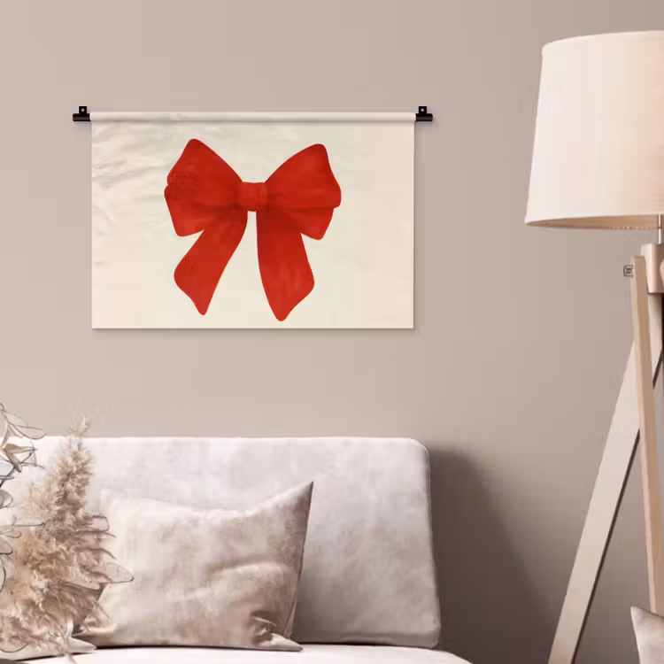 Wandkleed - Strik - Symmetrisch - Rood - Lint — 2