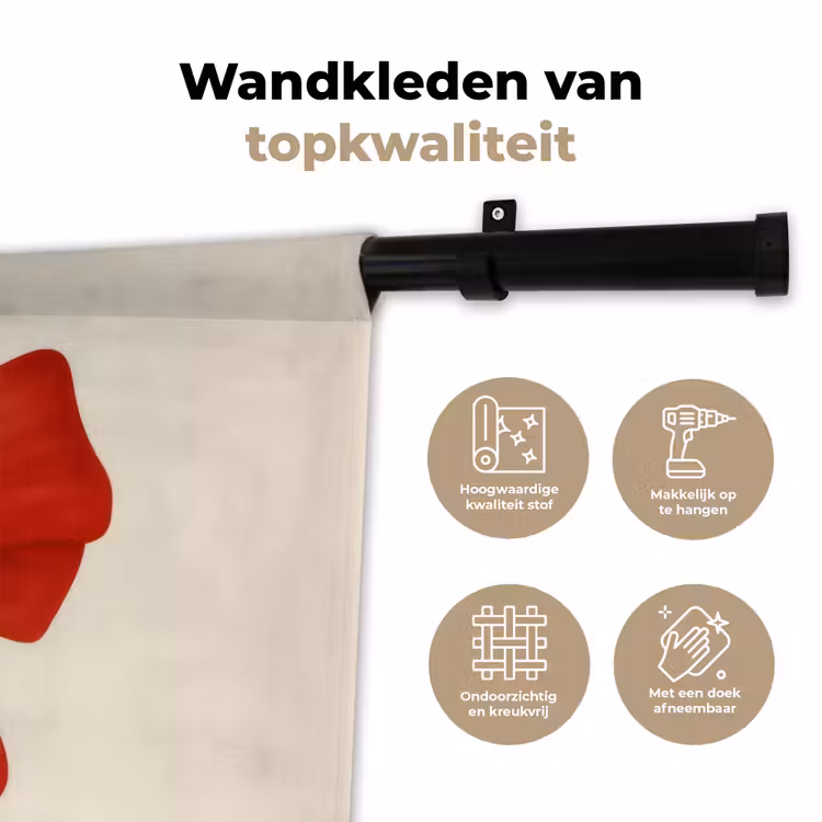 Wandkleed - Strik - Symmetrisch - Rood - Lint — 3