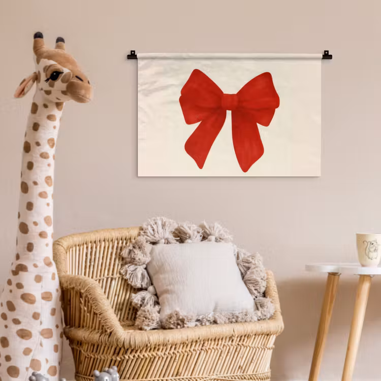 Wandkleed - Strik - Symmetrisch - Rood - Lint — 5