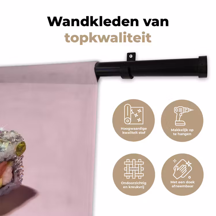 Wandkleed - Sushi - Rolletjes - Steentjes - Kleurrijk — 3