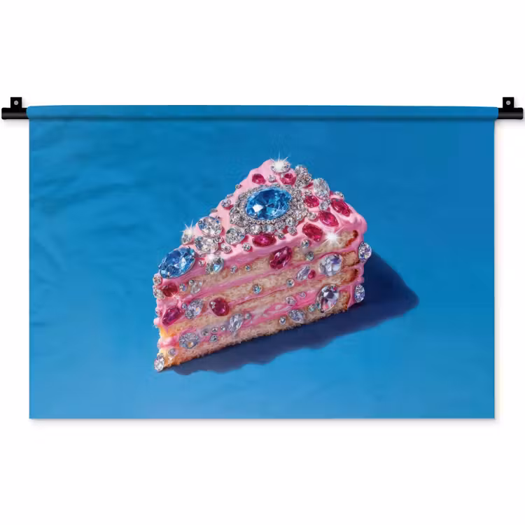 Wandkleed - Taart - Edelstenen - Glitters - Roze — 1
