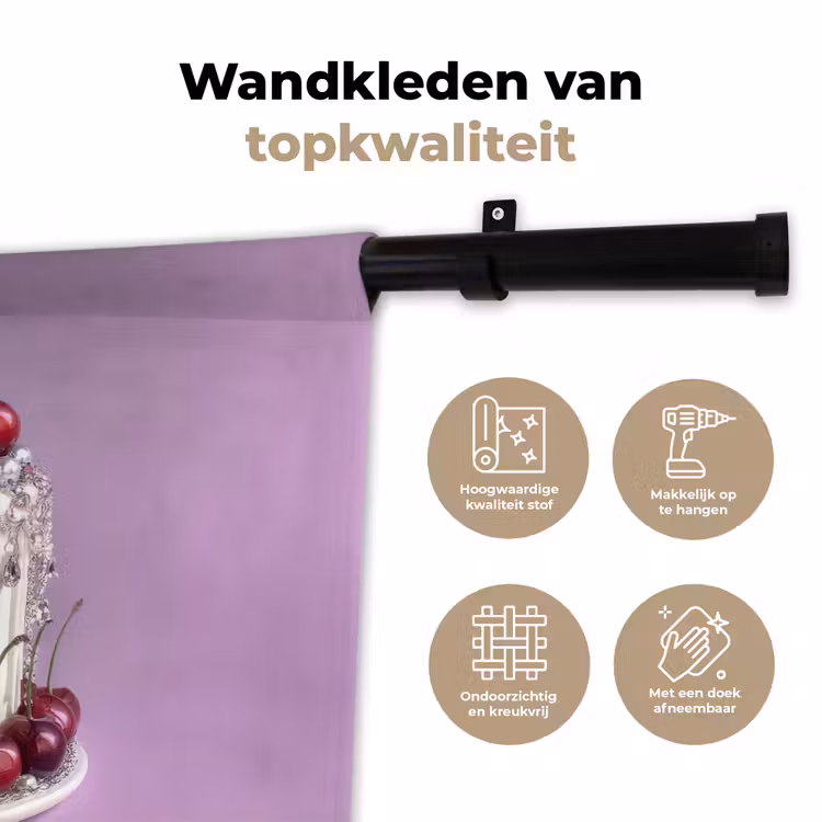 Wandkleed - Taart - Kersen - Juwelen - Rood — 3