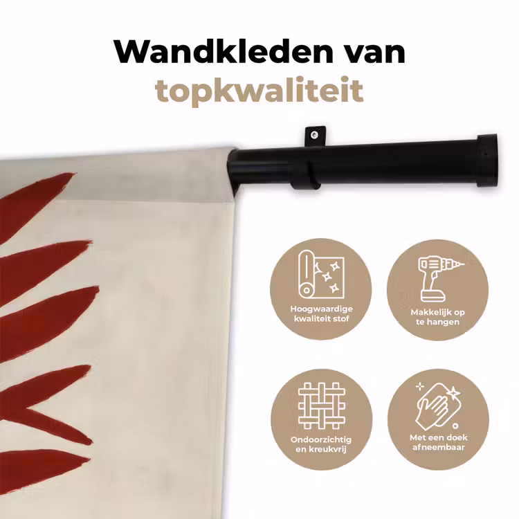 Wandkleed - Tak - Bladeren - Rood — 3