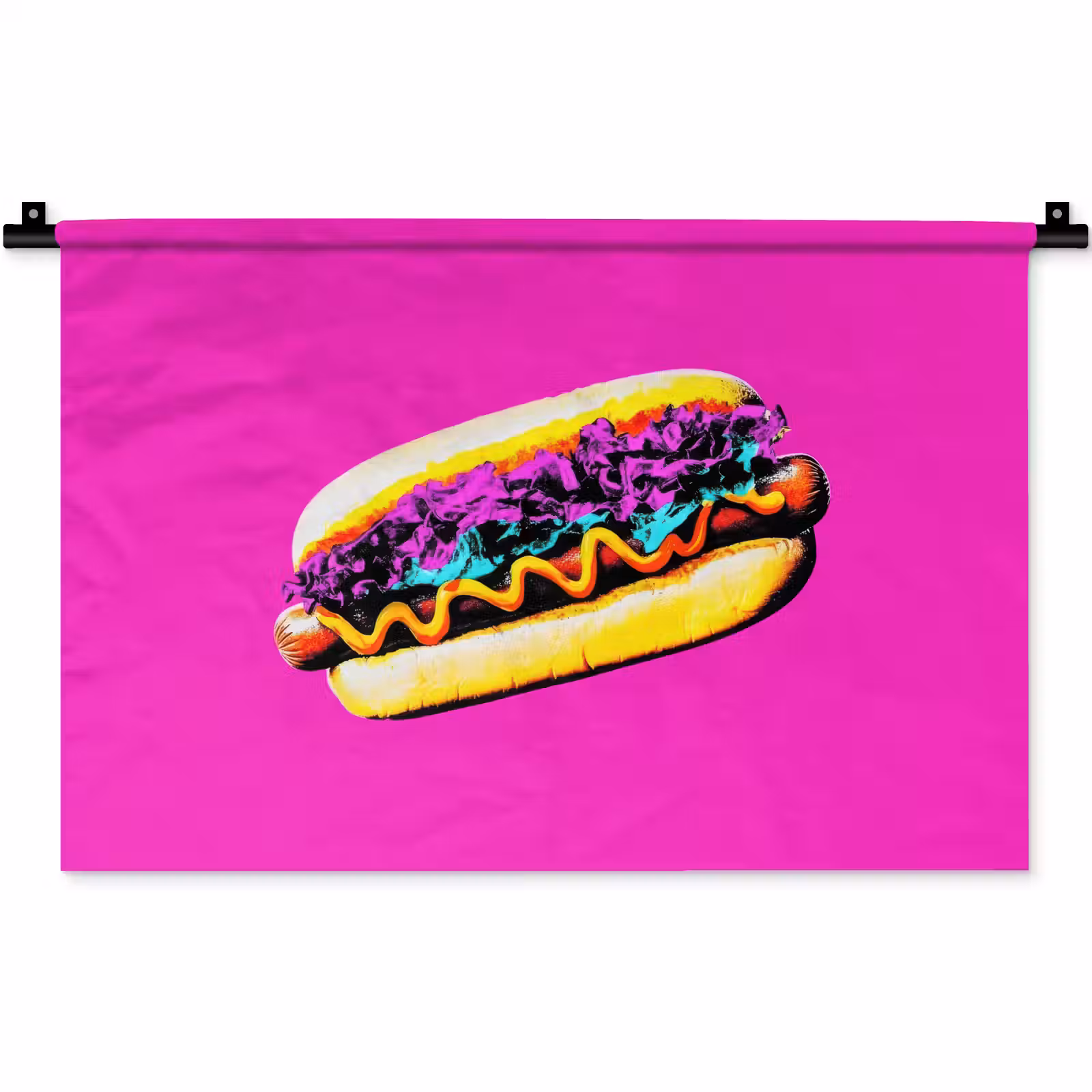 Wandkleed - Hotdog - Roze - Retro — 1