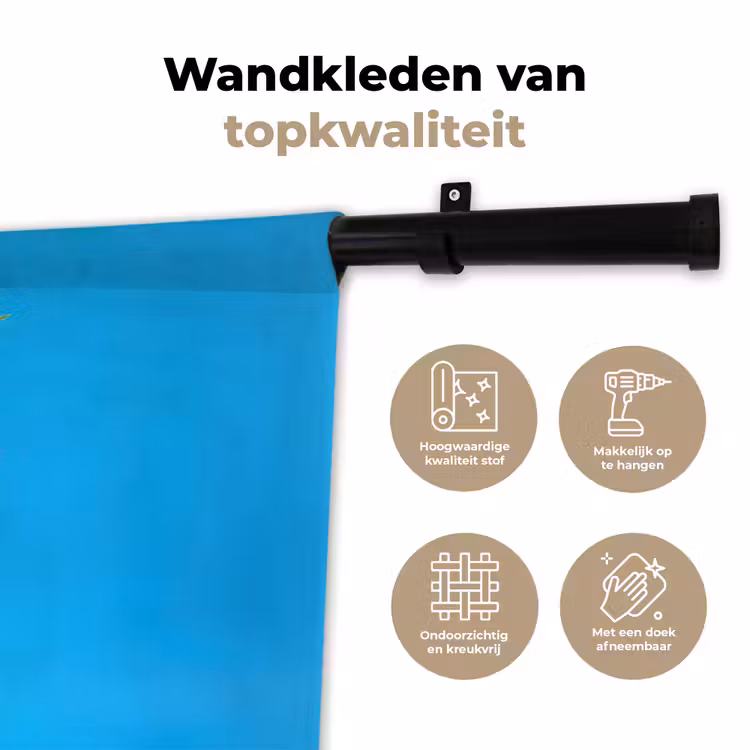 Wandkleed - Ananas - Blauw - Tropisch - Vrolijk — 3