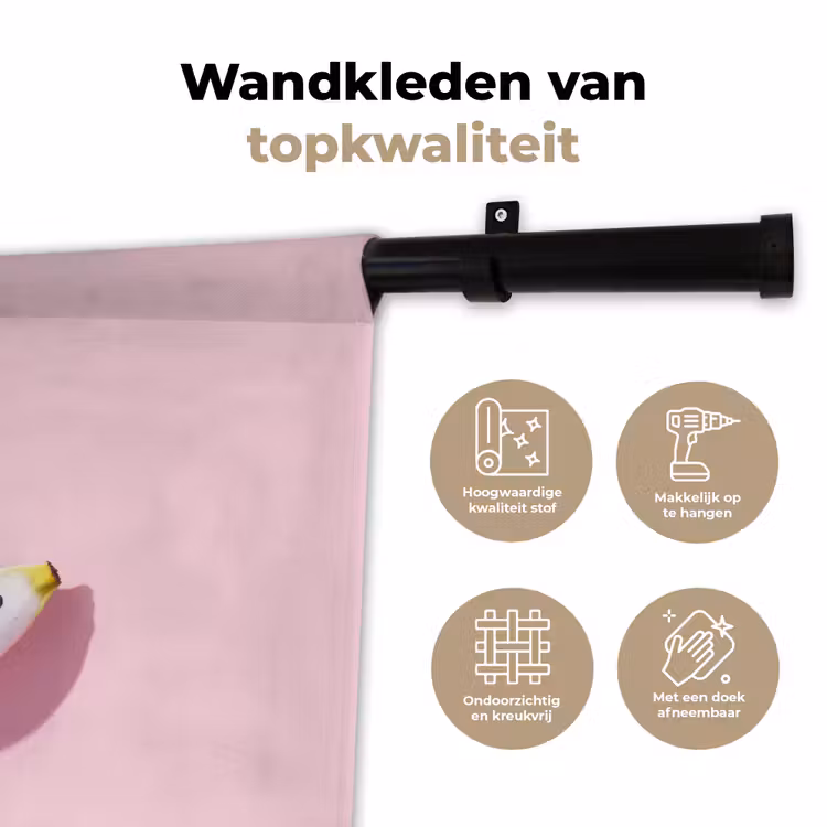 Wandkleed - Banaan - Stippen - roze — 3