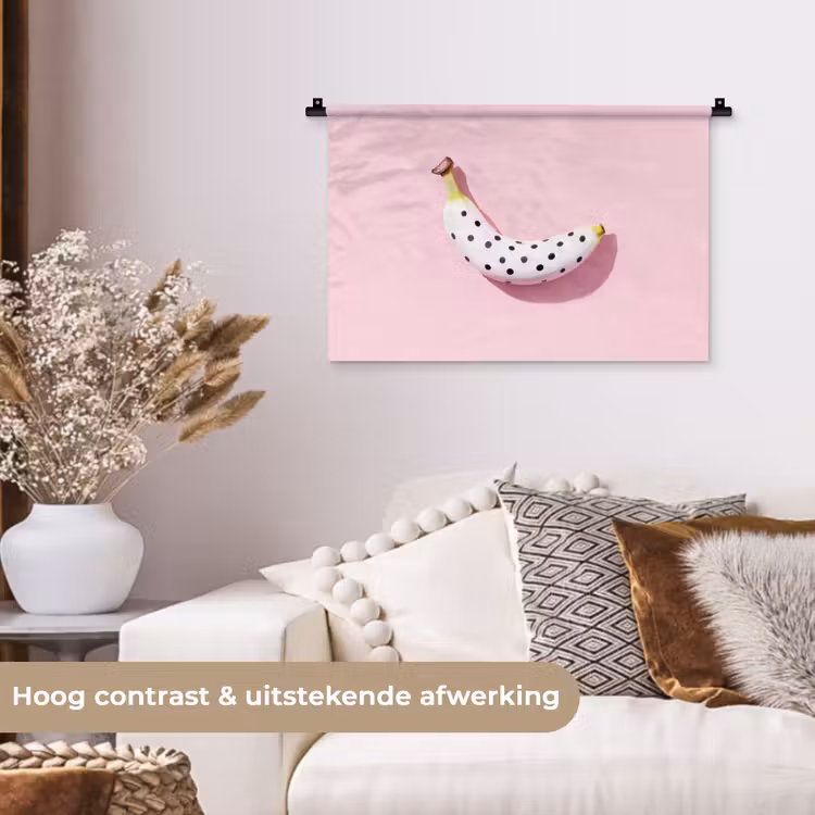 Wandkleed - Banaan - Stippen - roze — 4