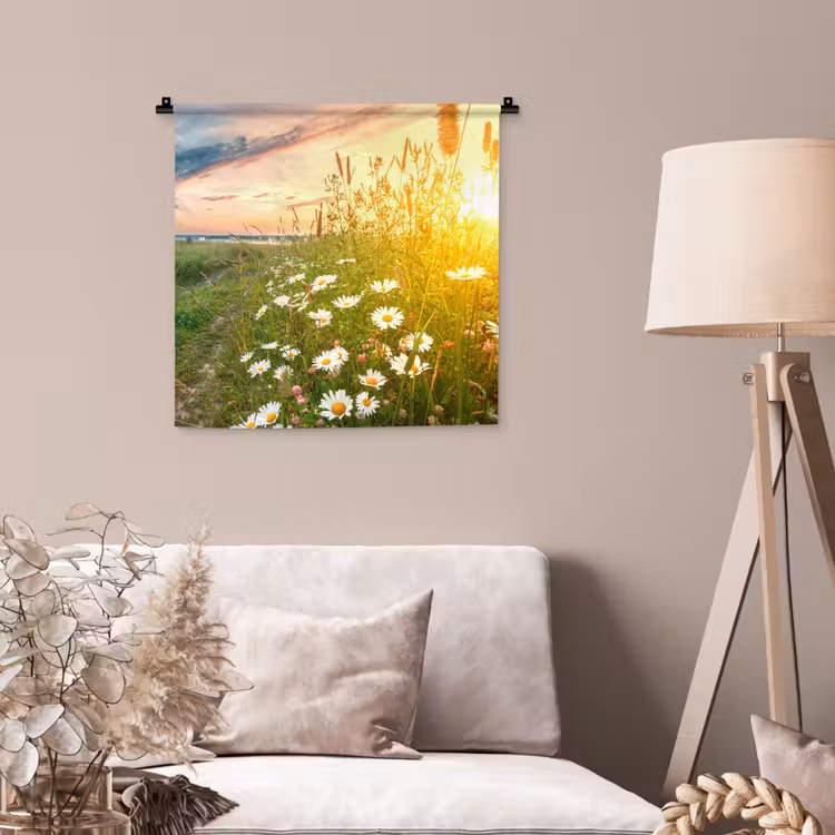 Wandkleed - Bloemen - Madelief - Natuur - Zon - Horizon — 2