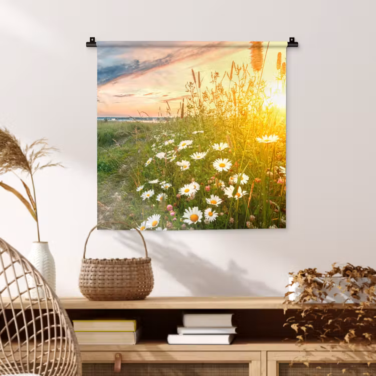 Wandkleed - Bloemen - Madelief - Natuur - Zon - Horizon — 4