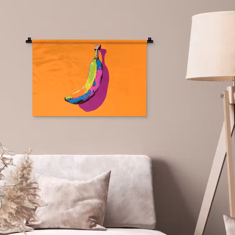 Wandkleed - Felle kleuren - Banaan - popart — 2