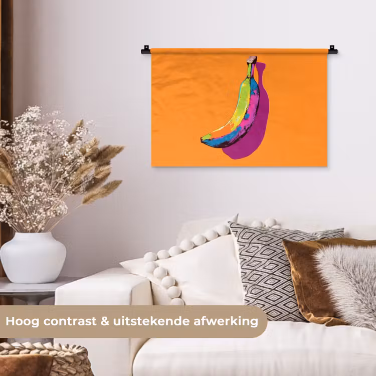 Wandkleed - Felle kleuren - Banaan - popart — 4