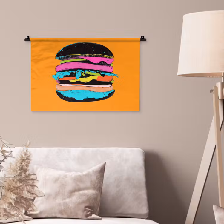 Wandkleed - Hamburger - Kleurrijk - Speels — 2