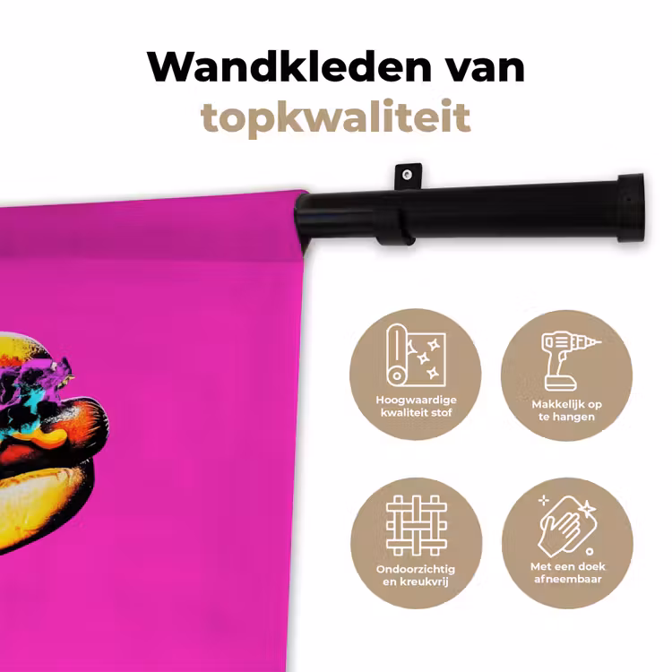 Wandkleed - Hotdog - Roze - Retro — 3