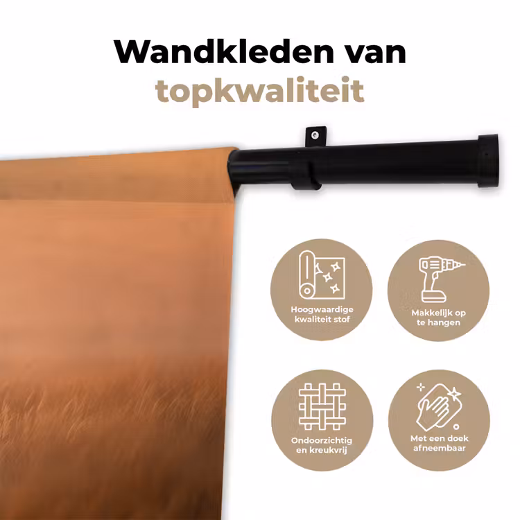 Wandkleed - Paard - Grasveld - Zonsondergang — 3