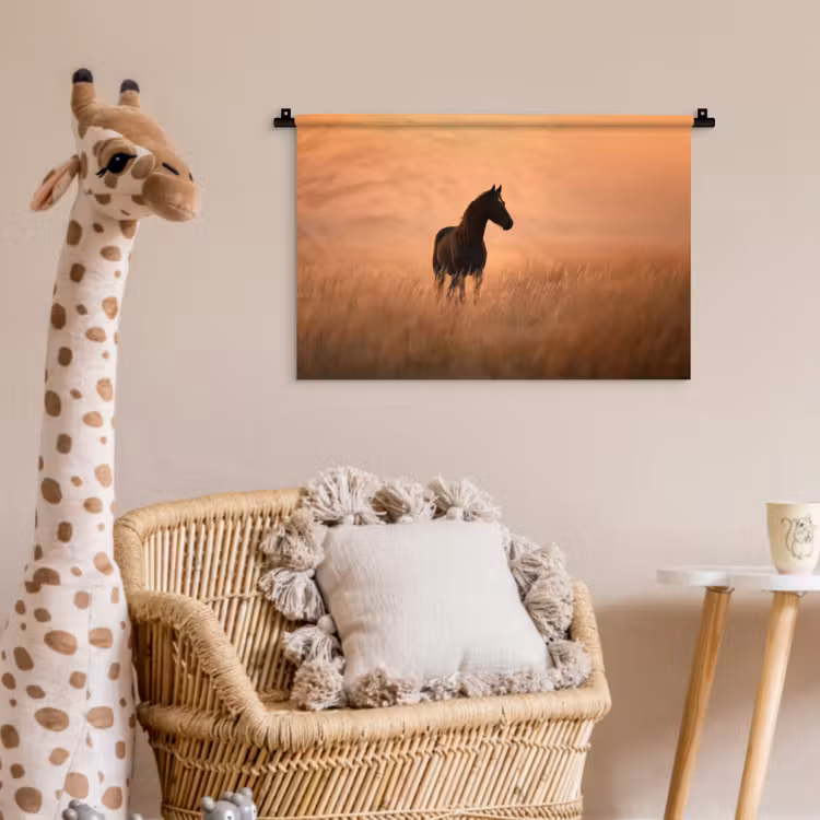 Wandkleed - Paard - Grasveld - Zonsondergang — 5