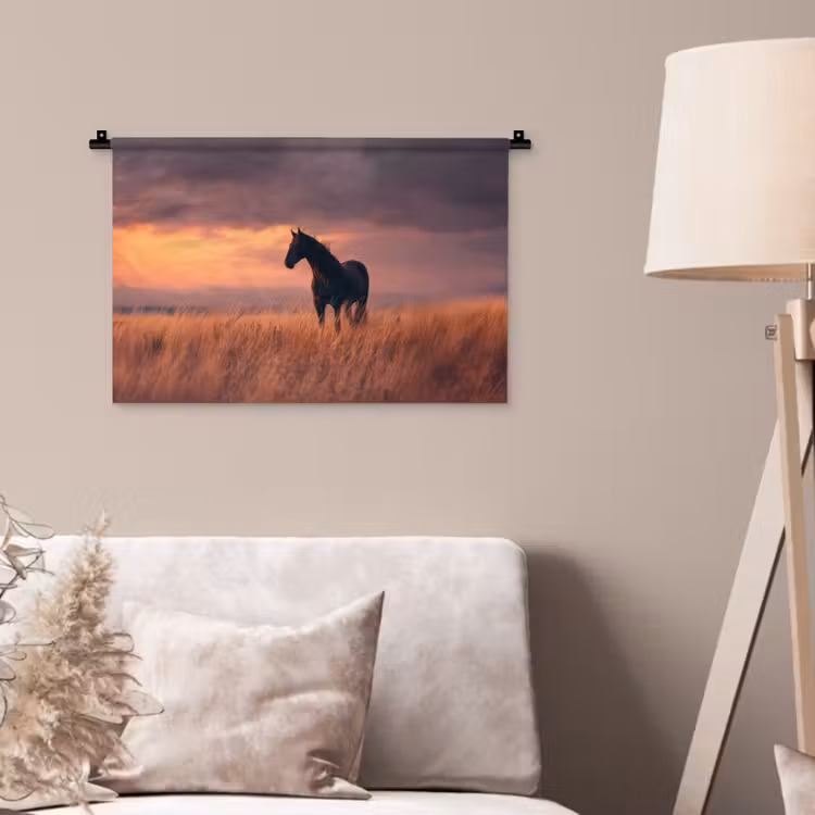 Wandkleed - Paard - Wolken - Open veld — 2