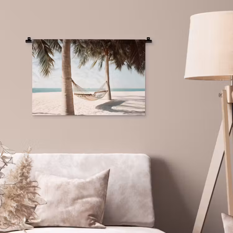 Wandkleed - Hangmat - Palmbomen - Strand - Zee — 2
