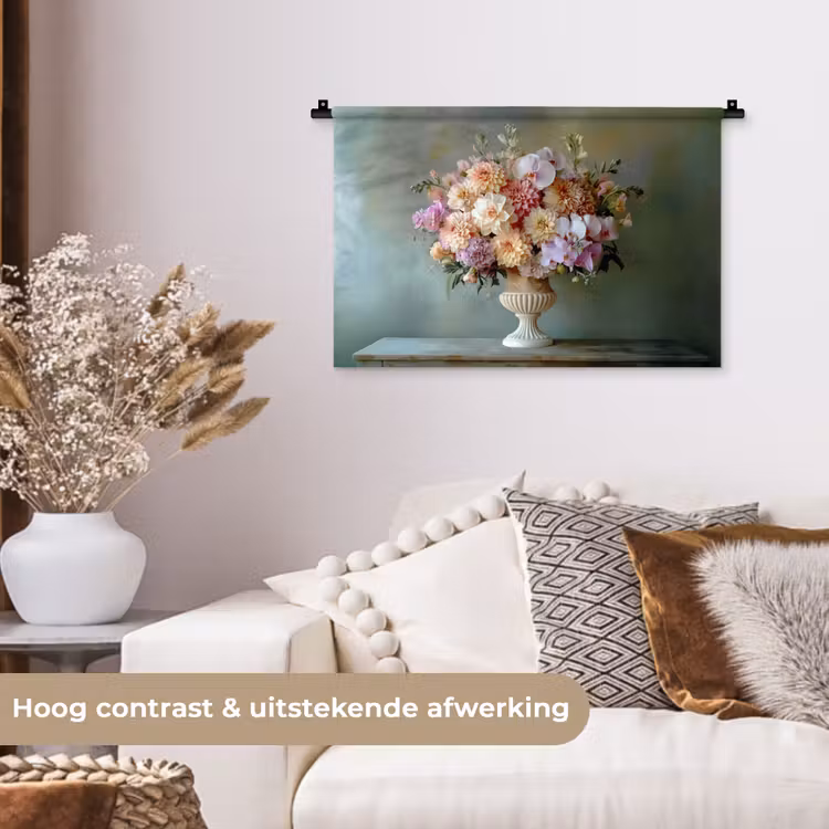 Wandkleed - Orchidee - Boeket - Vaas - Bloemen — 4