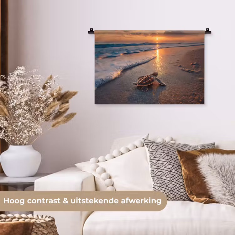 Wandkleed - Schildpad - strand - Zonsondergang — 4