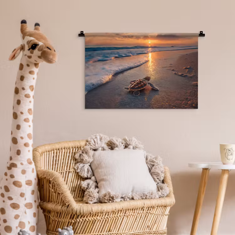 Wandkleed - Schildpad - strand - Zonsondergang — 5