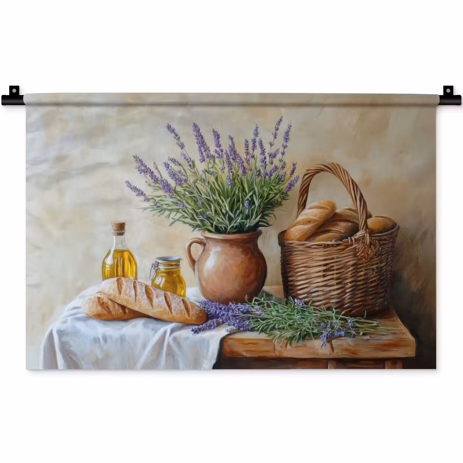 Wandkleed - Lavendel - Brood - Stilleven — 1